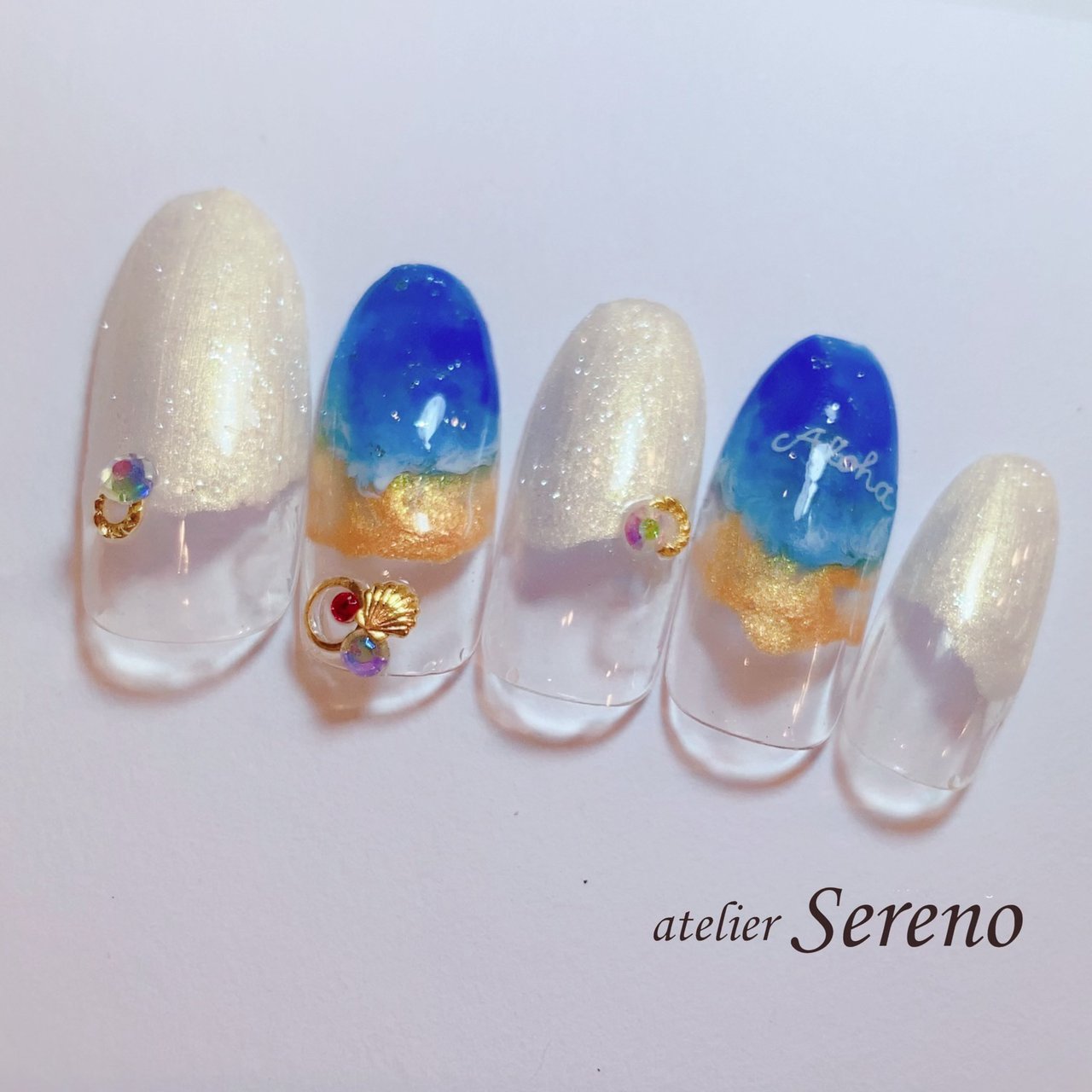 夏 ハンド グラデーション トロピカル ニュアンス Ateliersereno Nail アトリエセレーノ のネイル デザイン No ネイルブック