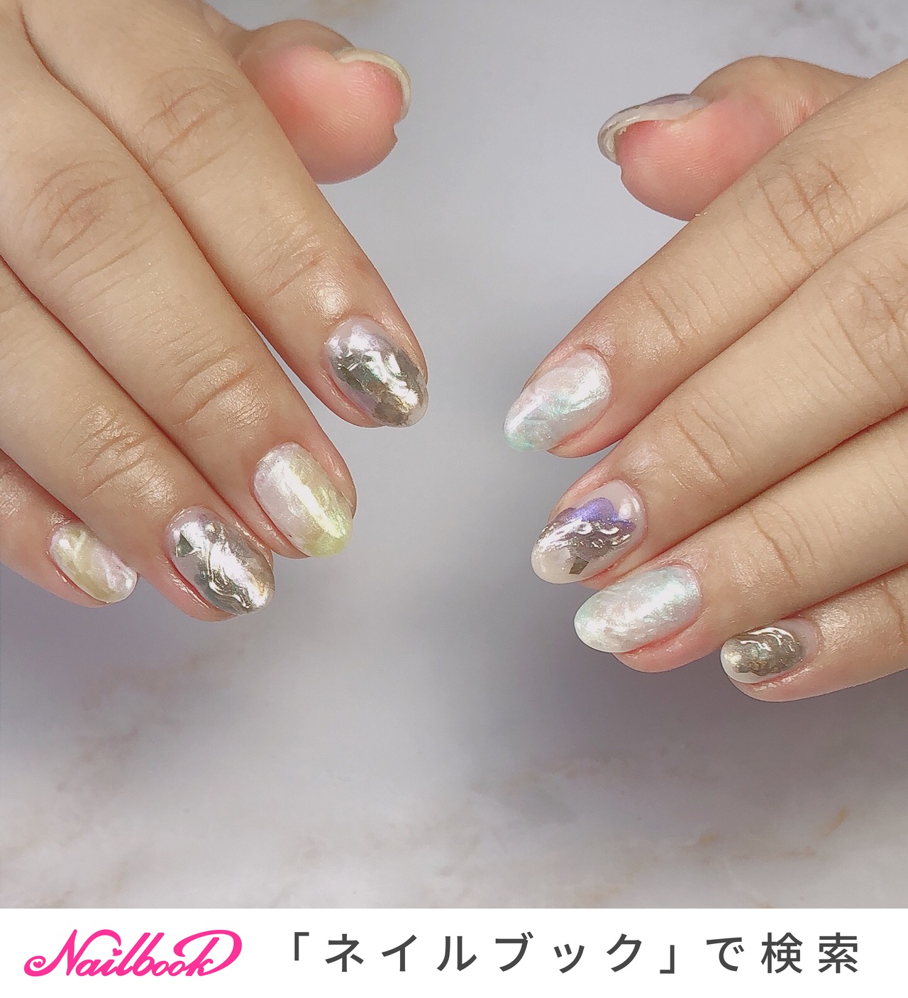 水彩画ネイルのネイルデザイン ネイルブック