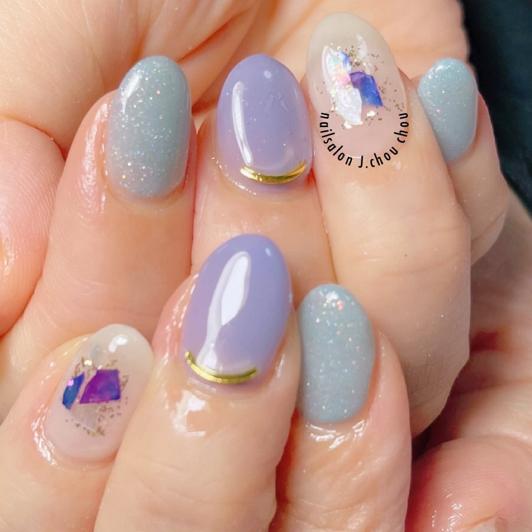 夏 梅雨 デート ハンド ラメ J Chou Chou Nailのネイルデザイン No ネイルブック