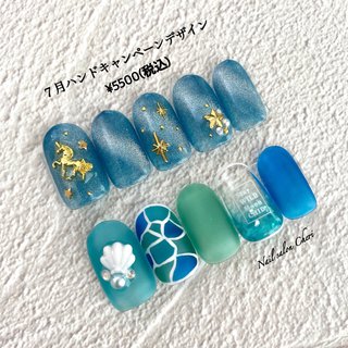 シーグラスネイルのネイルデザイン ネイルブック