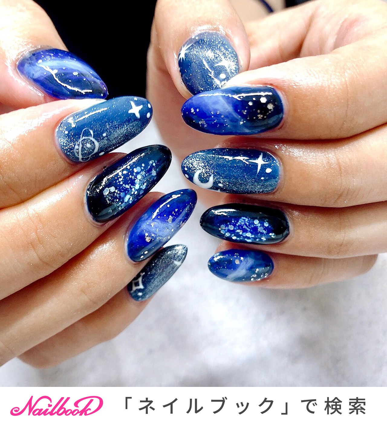 水色/ブルー/ネイビー 💎crystal R nail salonのネイルデザイン[No.6468086]｜ネイルブック