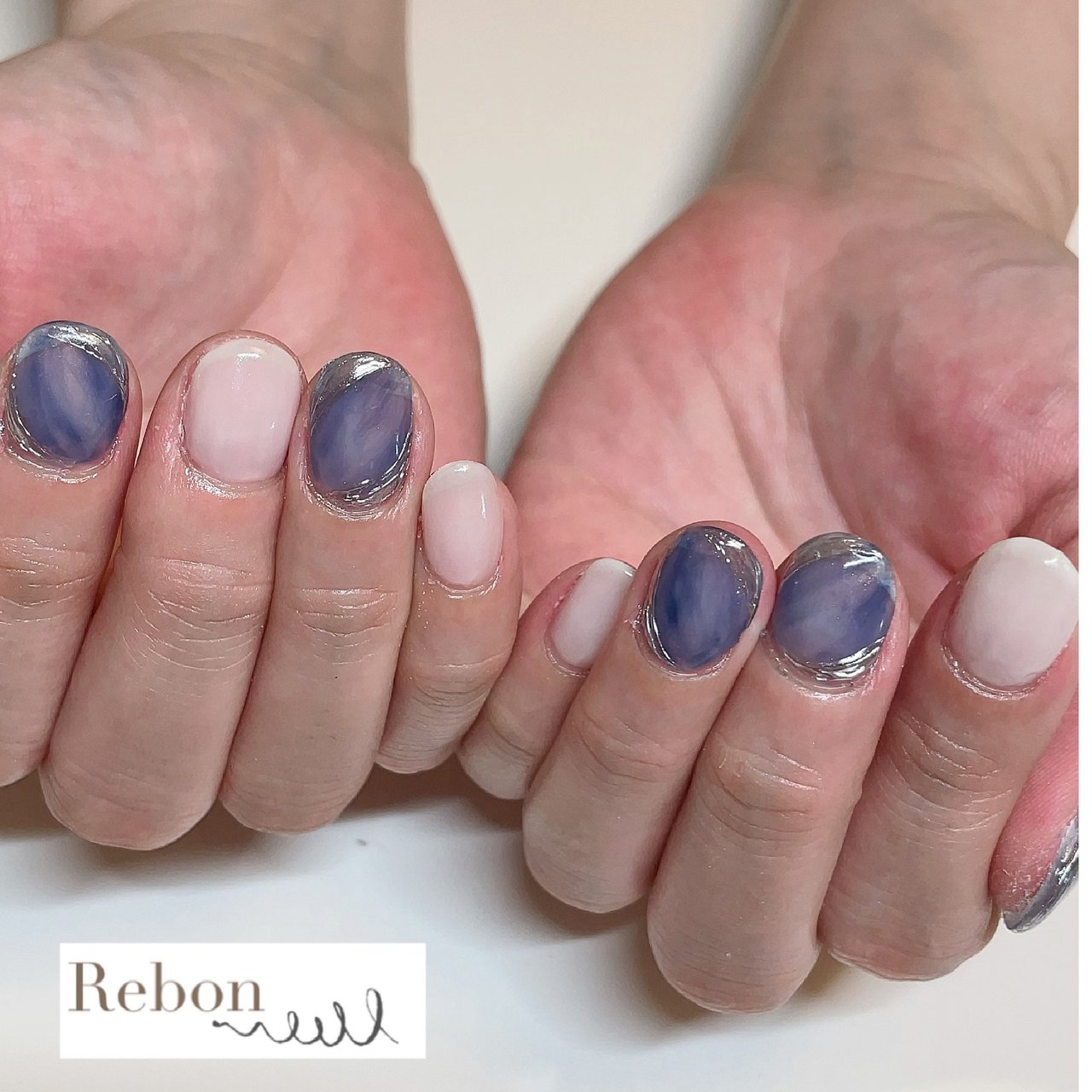 夏 ハンド ワンカラー シースルー マーブル Rebon Beautyのネイルデザイン No ネイルブック