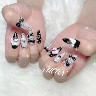 ハロウィン ピンク ブラックのネイルデザイン ネイルブック