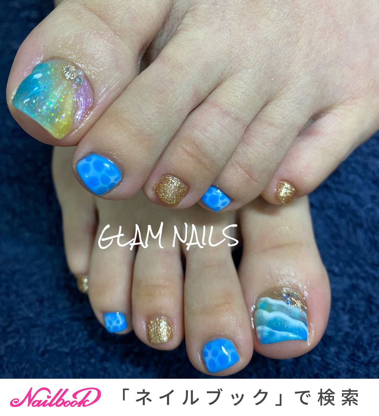 夏 フット ラメ 水滴 人魚の鱗 Asami Glam Nのネイルデザイン No ネイルブック