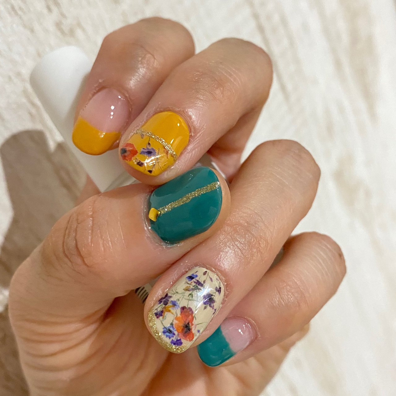 夏 ハンド フレンチ フラワー シースルー 雅里加のネイルデザイン No ネイルブック