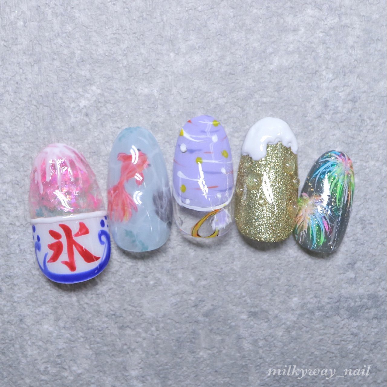 夏 旅行 ハンド 和 ミディアム 遠藤のネイルデザイン No ネイルブック