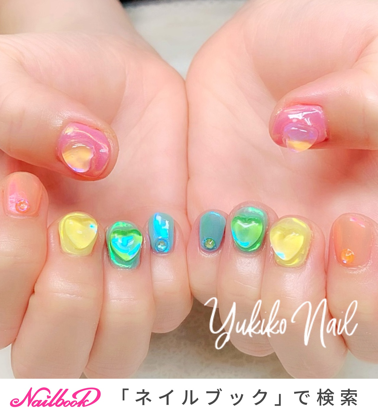 キャンディーパウダーネイルのネイルデザイン ネイルブック