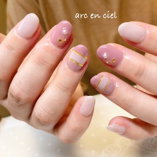 ボーダー スモーキーのネイルデザイン ネイルブック