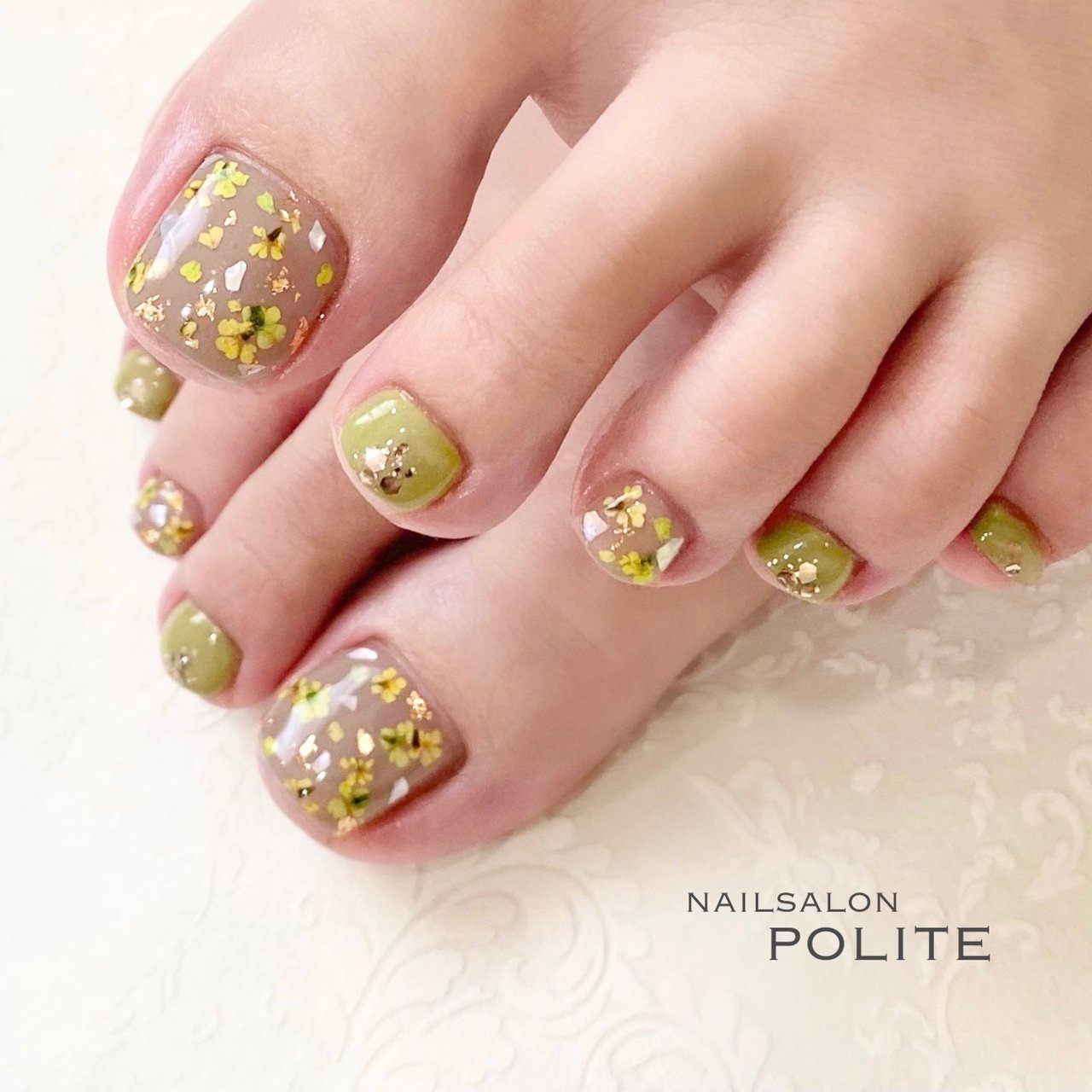 春 夏 秋 オールシーズン フット Nailsalon Politeのネイルデザイン No ネイルブック