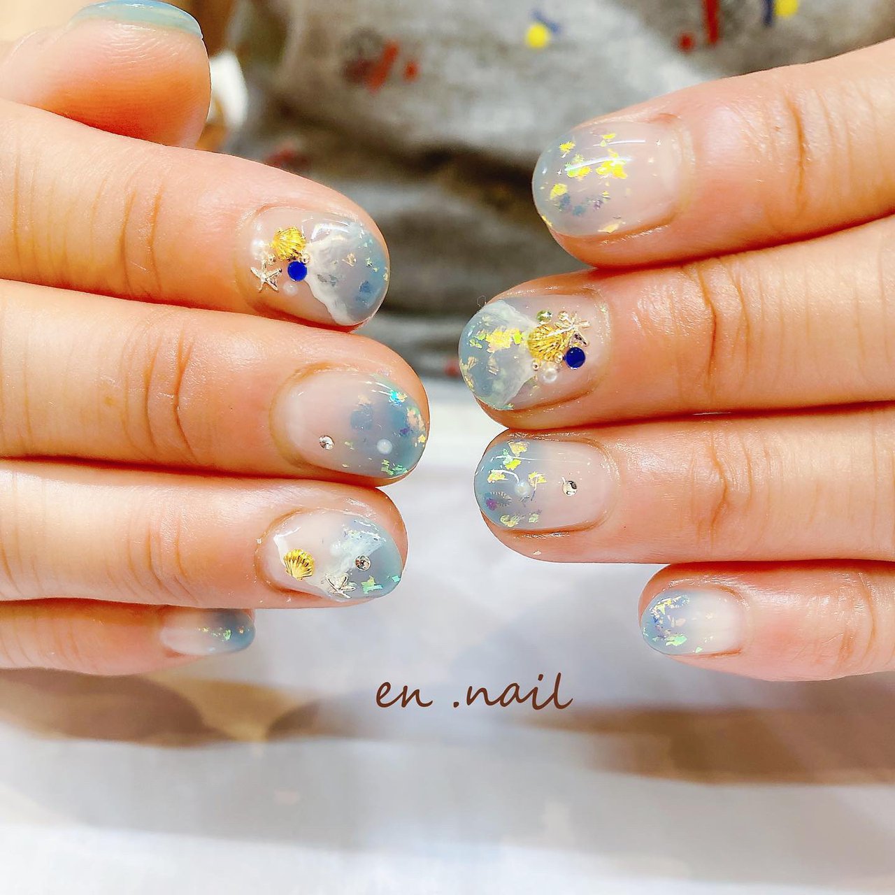 夏 梅雨 七夕 海 ハンド En Nailのネイルデザイン No ネイルブック