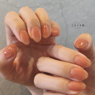 オレンジ 大人可愛いのネイルデザイン ネイルブック