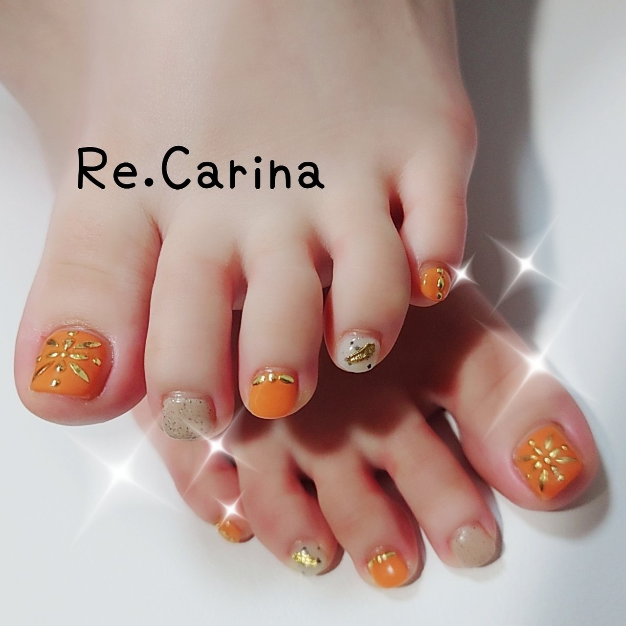夏 フット シンプル フェザー デコ Re Carina Mayuのネイルデザイン No ネイルブック