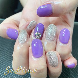 春 紫のネイルデザイン ネイルブック