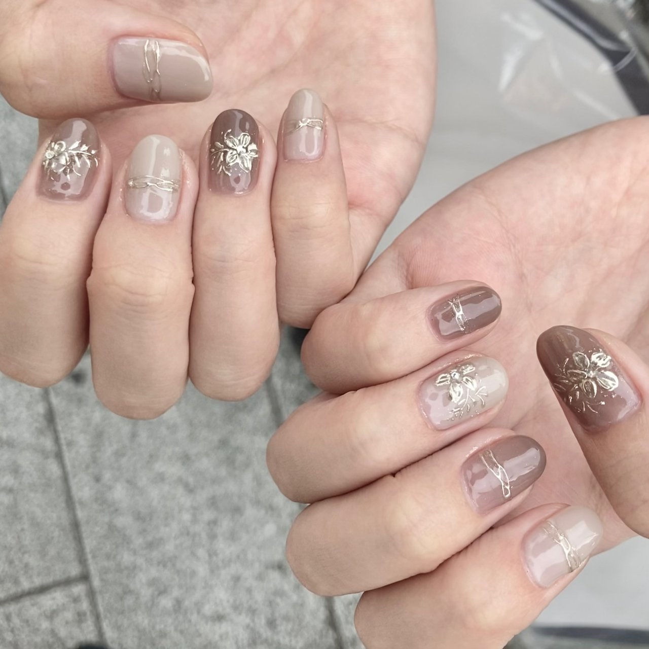 Flair Nail ニュアンス 手描きアートのネイルデザイン No ネイルブック