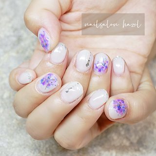 春 紫のネイルデザイン ネイルブック