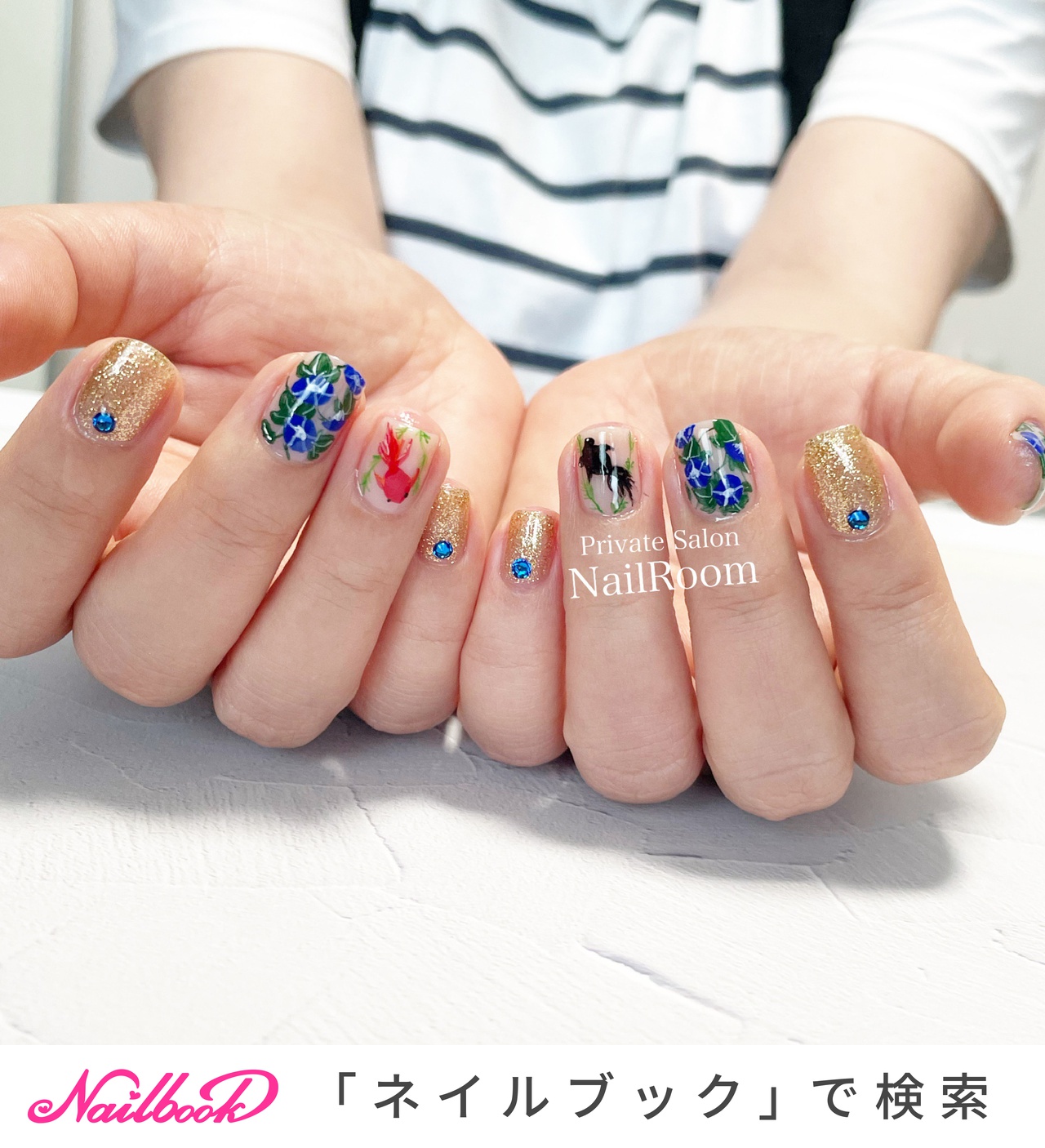 浴衣 マニキュアのネイルデザイン ネイルブック