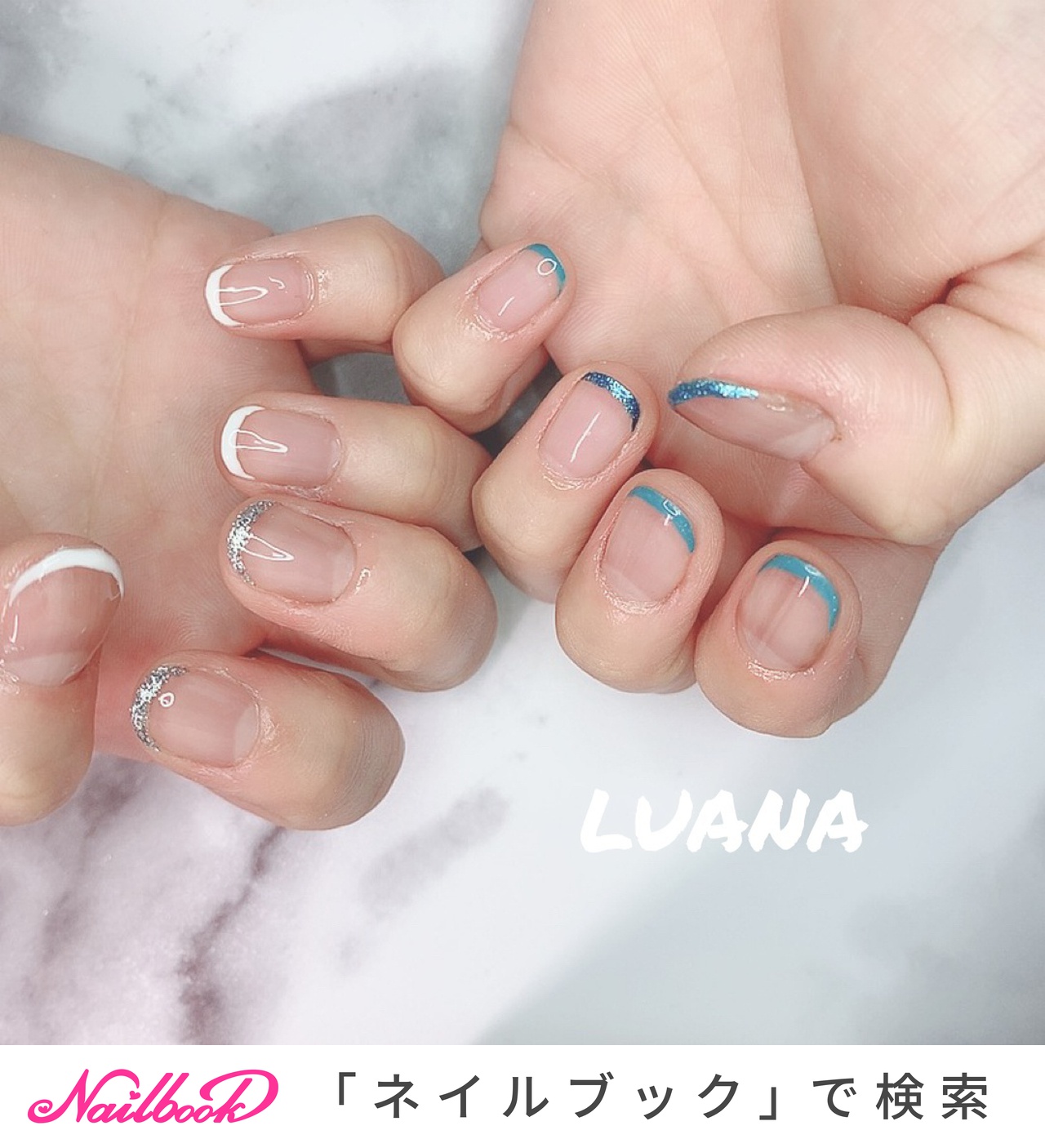 ショート 細フレンチのネイルデザイン ネイルブック