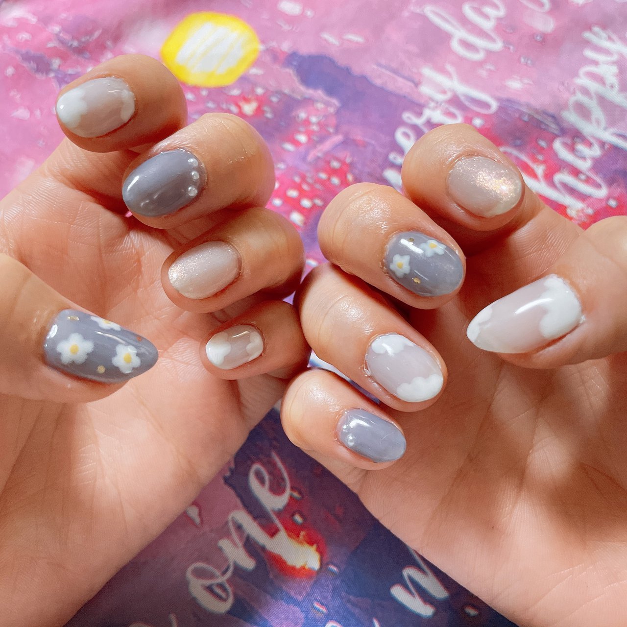 オールシーズン ハンド 水色 ブルー パステル Ha Nailのネイルデザイン No ネイルブック
