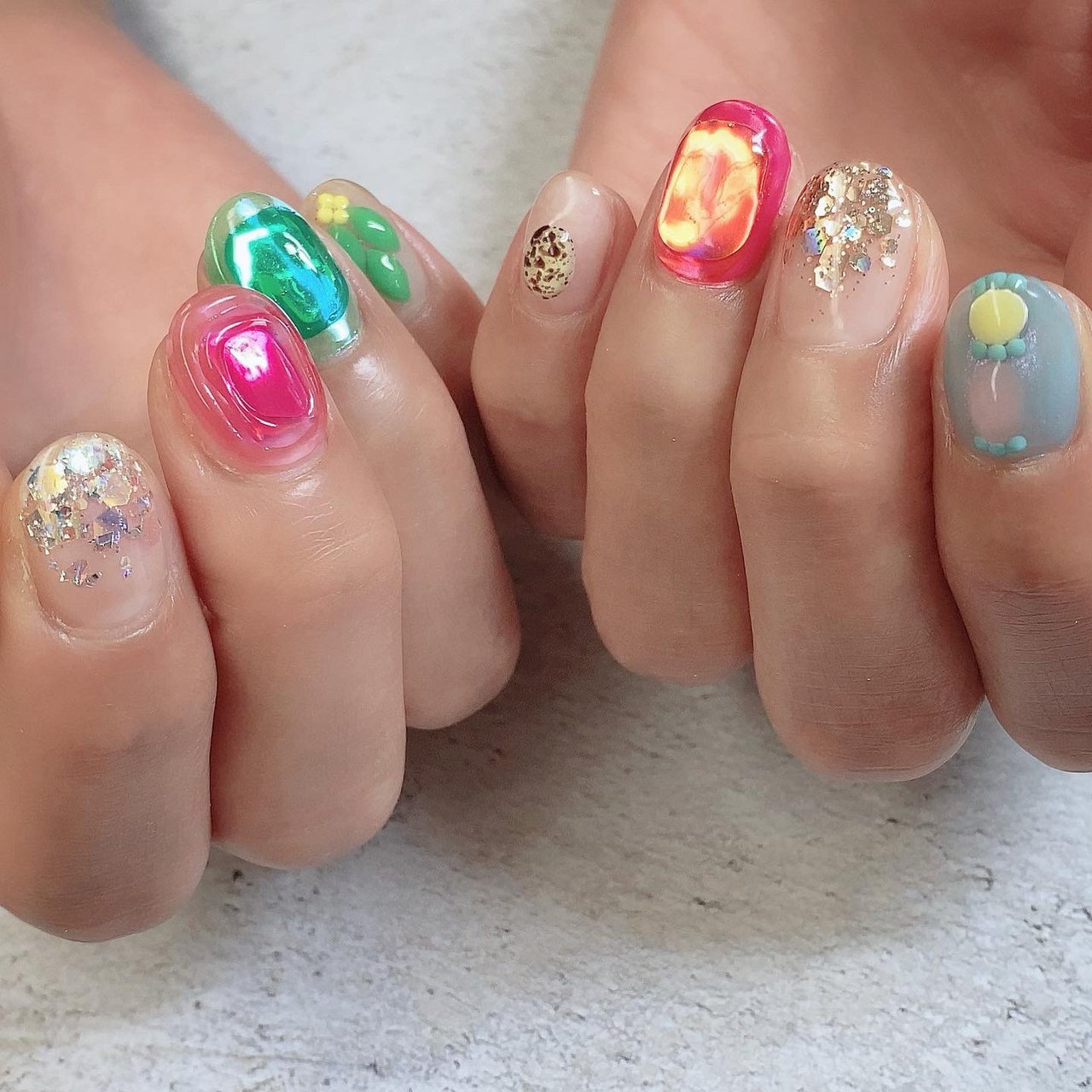 夏 七夕 ハンド ホログラム ラメ Lumianailのネイルデザイン No ネイルブック