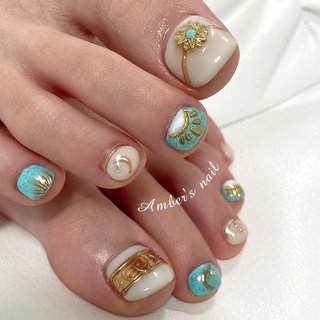 ミントブルーネイルのネイルデザイン ネイルブック