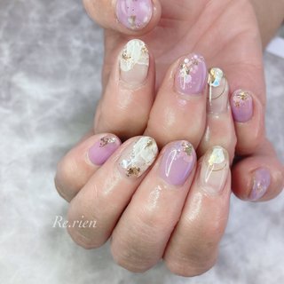 透け感カラーのネイルデザイン ネイルブック