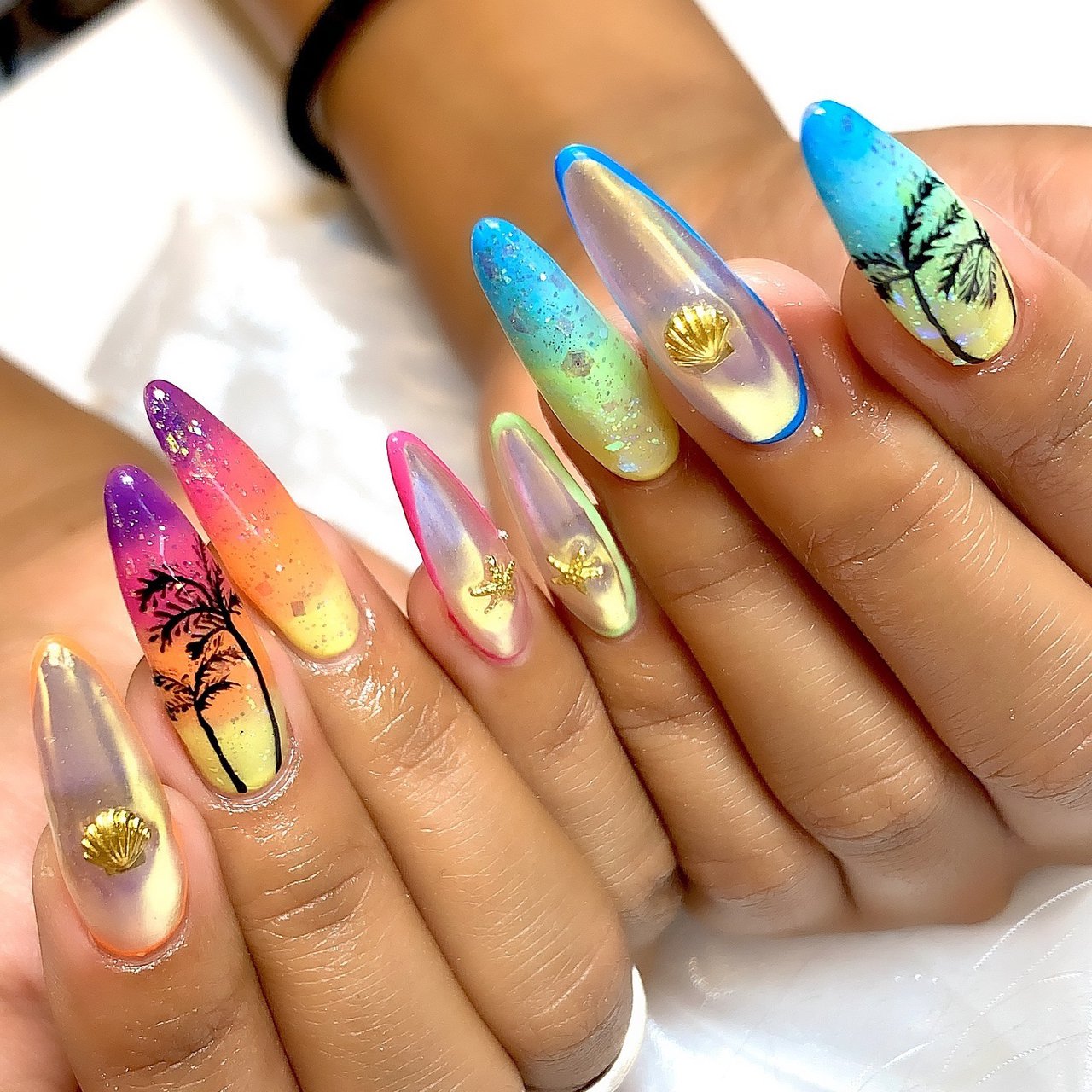 夏/海/ハンド/ラメ/シェル - clovernail_@のネイルデザイン[No.6481248