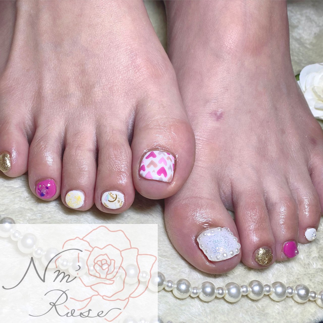 春 夏 浴衣 デート フット Nm Rose エミュローズ 広島のネイルデザイン No ネイルブック