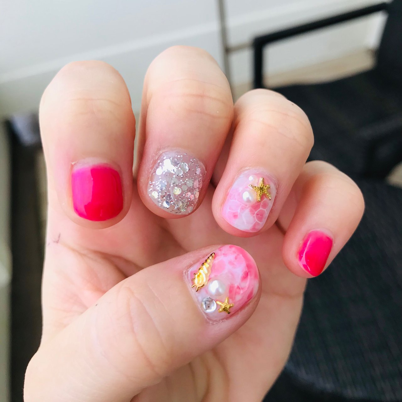 夏 ハンド ラメ ワンカラー ニュアンス Nb1319f41e2fc4のネイルデザイン No ネイルブック