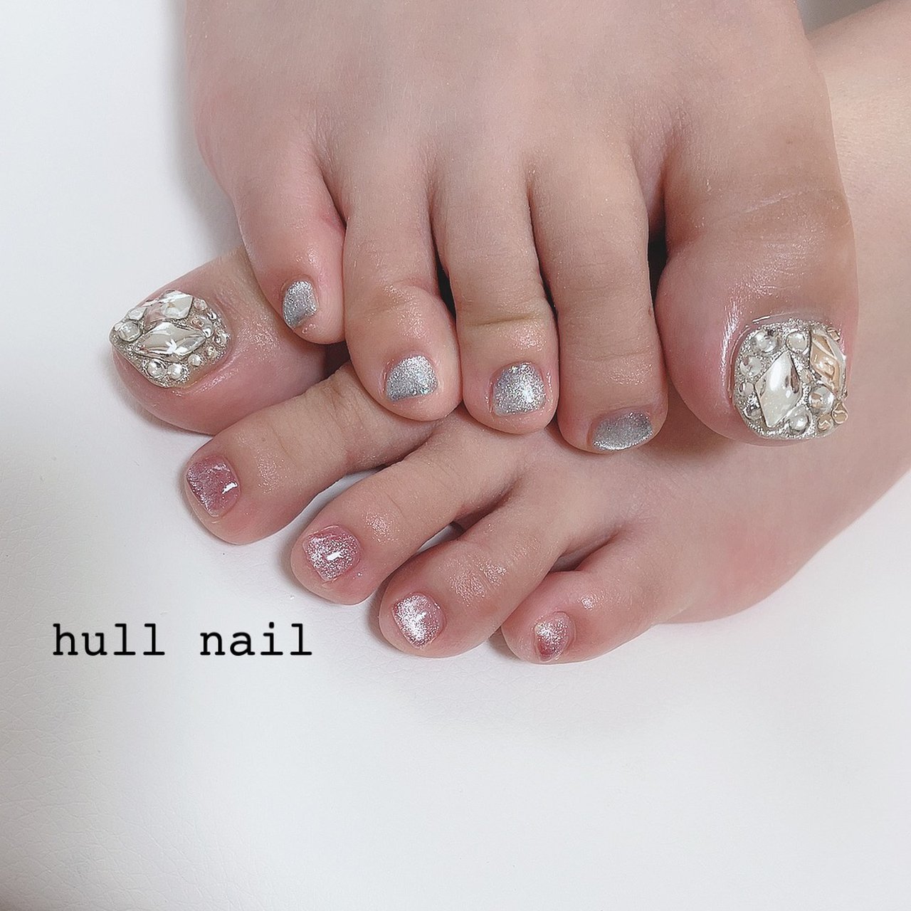 夏 フット マグネット ピンク 水色 Hull Nailのネイルデザイン No ネイルブック