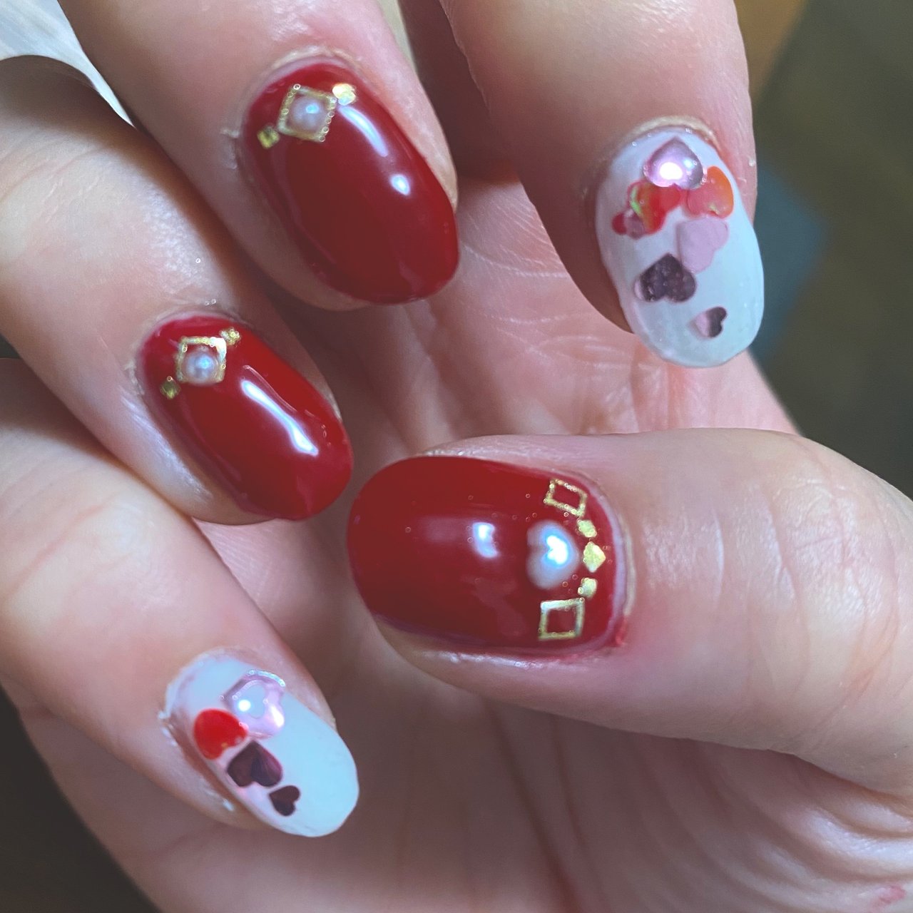 オールシーズン ハンド ハート ショート ホワイト ささき かほのネイルデザイン No ネイルブック