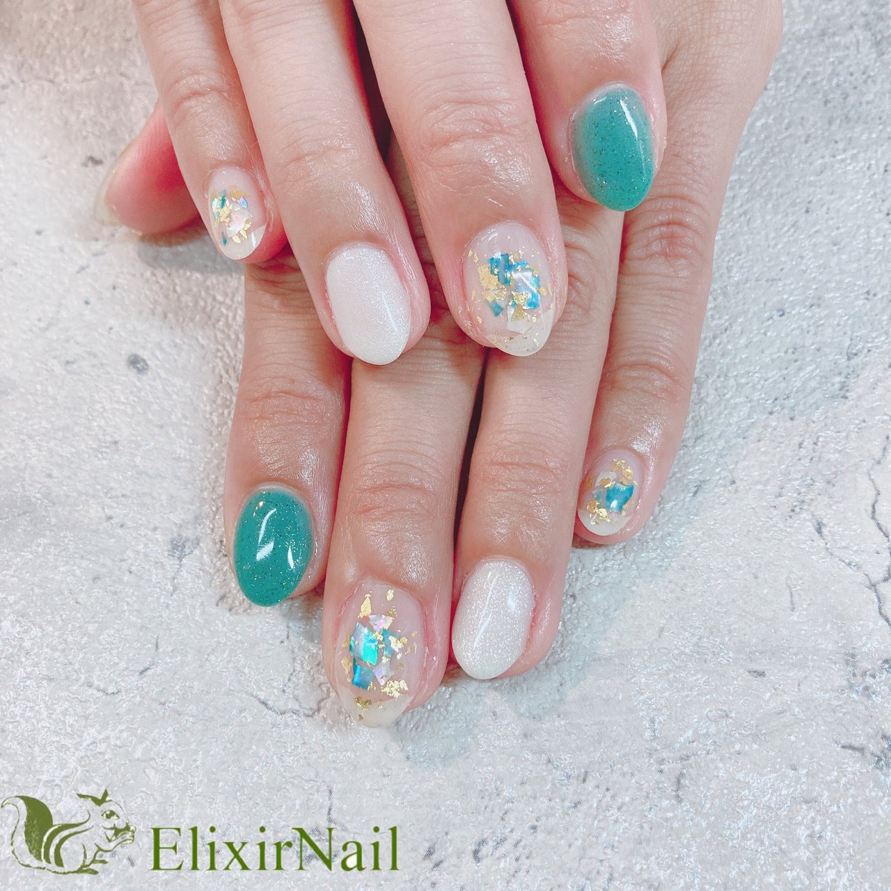 夏 ハンド シンプル ワンカラー シェル エリクサーネイルのネイルデザイン No ネイルブック