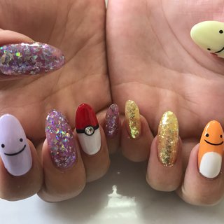 パープル 紫 派手ネイルのネイルデザイン ネイルブック