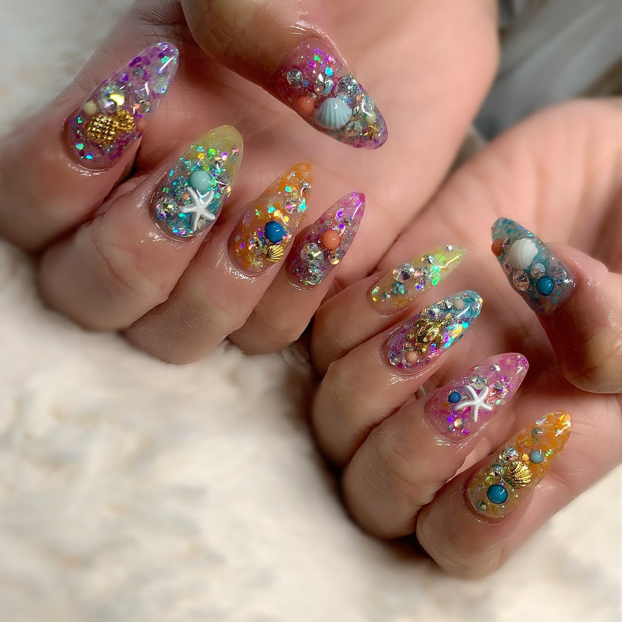 夏 七夕 海 リゾート ハンド Saya05のネイルデザイン No ネイルブック