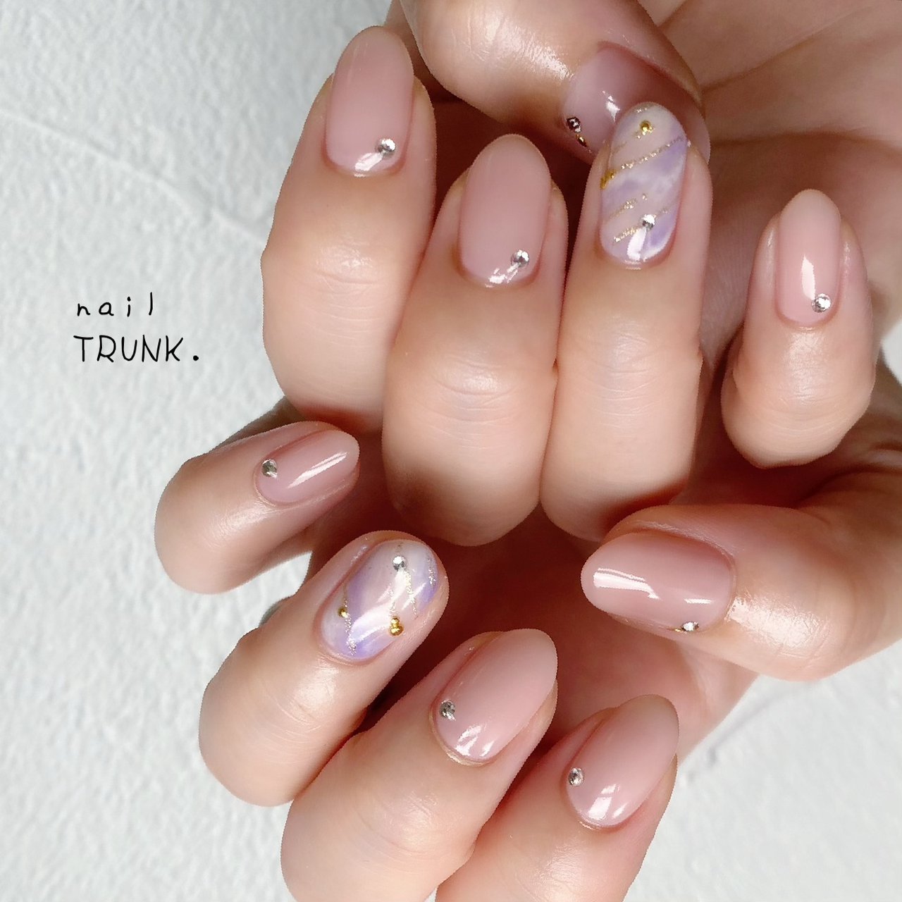 夏 ハンド シンプル マーブル ホワイト Nail Trunkのネイルデザイン No ネイルブック