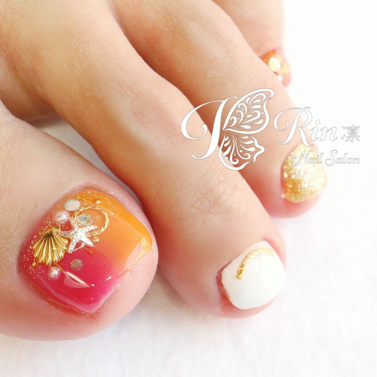 夏 旅行 海 リゾート フット Rin Nailのネイルデザイン No ネイルブック