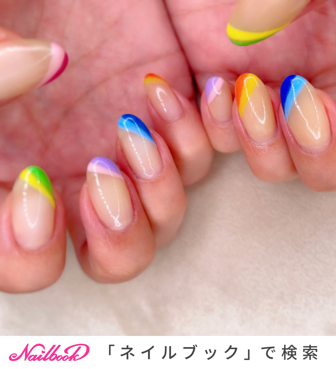 フレンチネイル フレンチ 派手のネイルデザイン ネイルブック