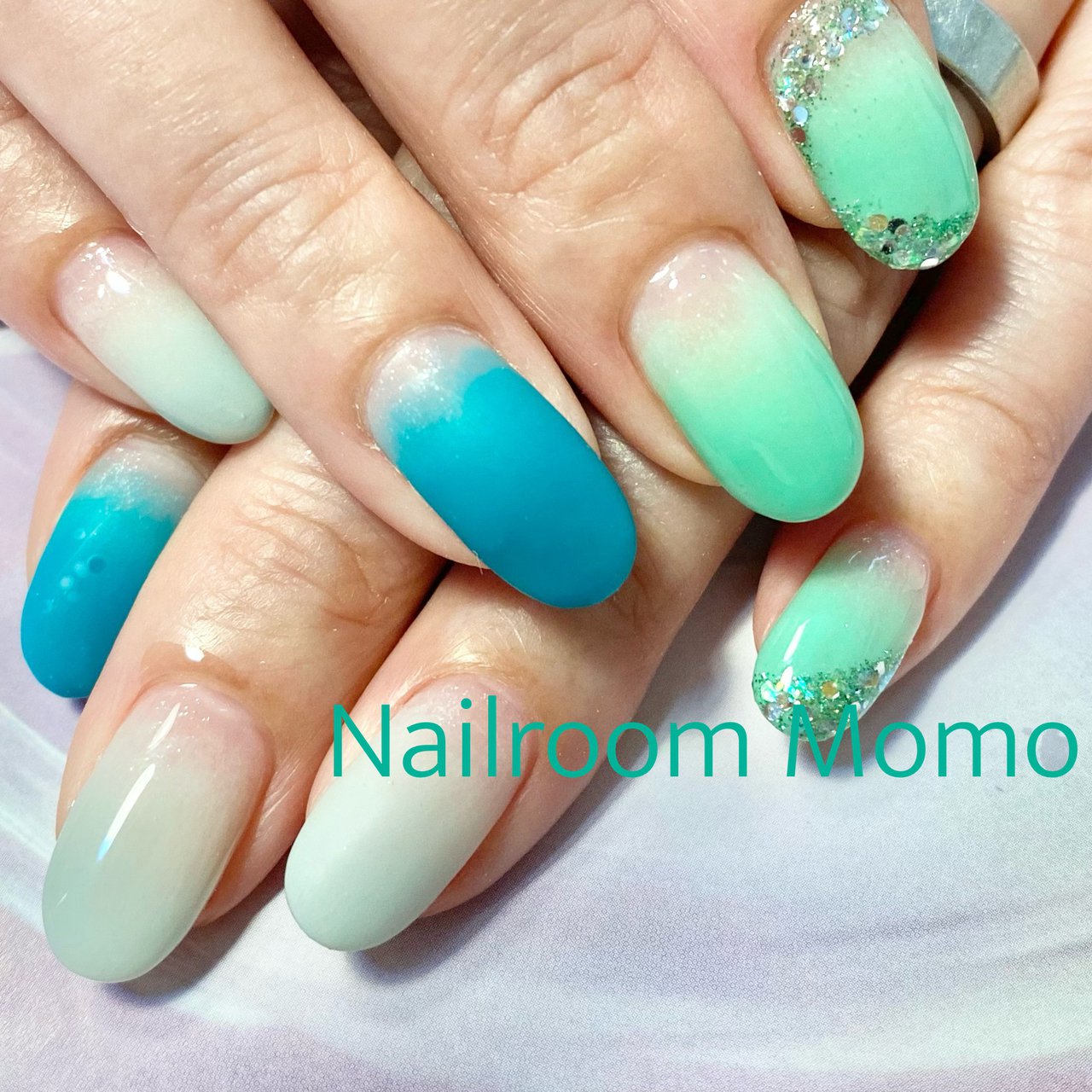 夏 海 リゾート ハンド グラデーション Nailroommomo ネイルルームモモ のネイルデザイン No ネイルブック