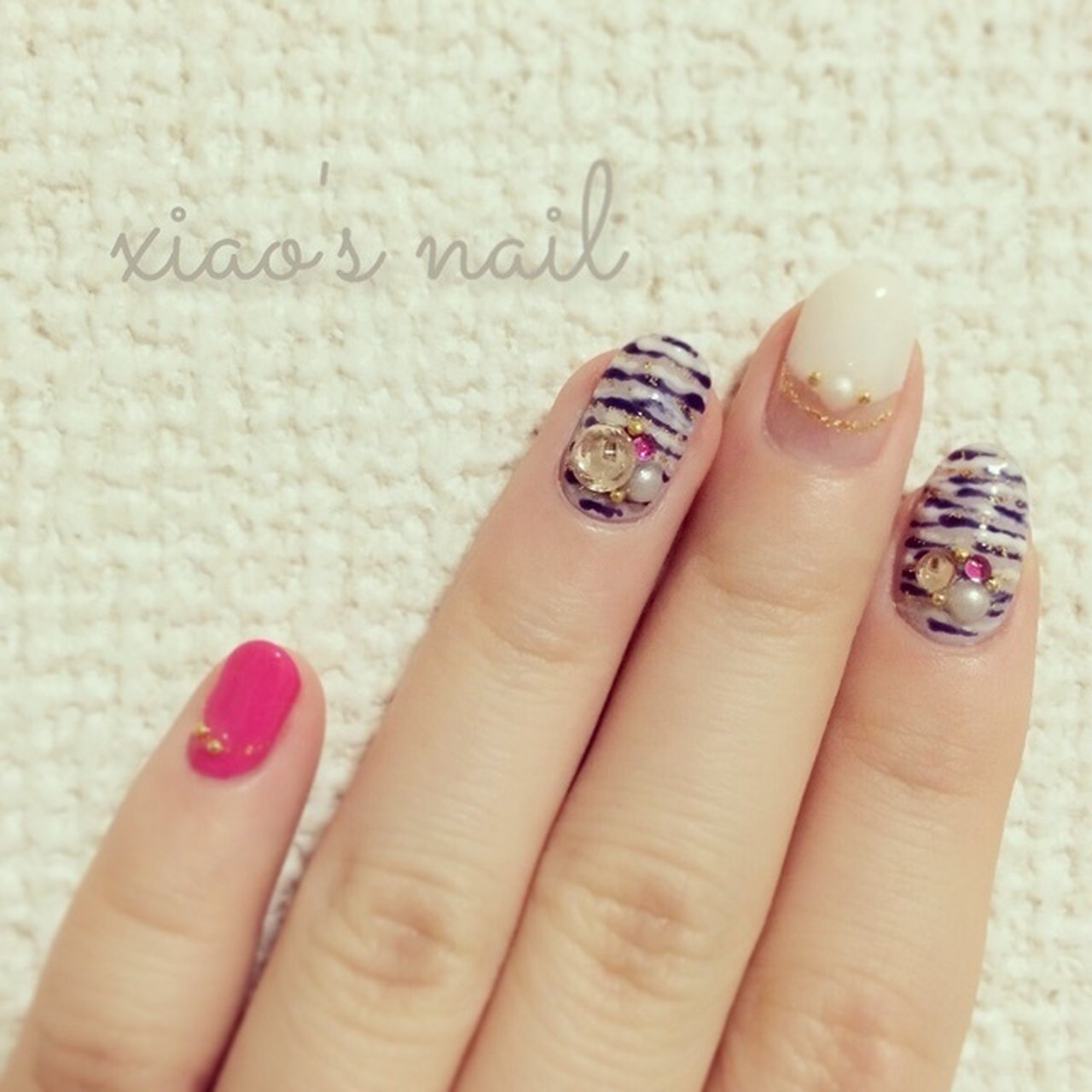 ハンド ツイード ジェルネイル セルフネイル Xiao4smileのネイルデザイン No ネイルブック