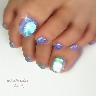 フット 水色 セルフネイルのネイルデザイン ネイルブック