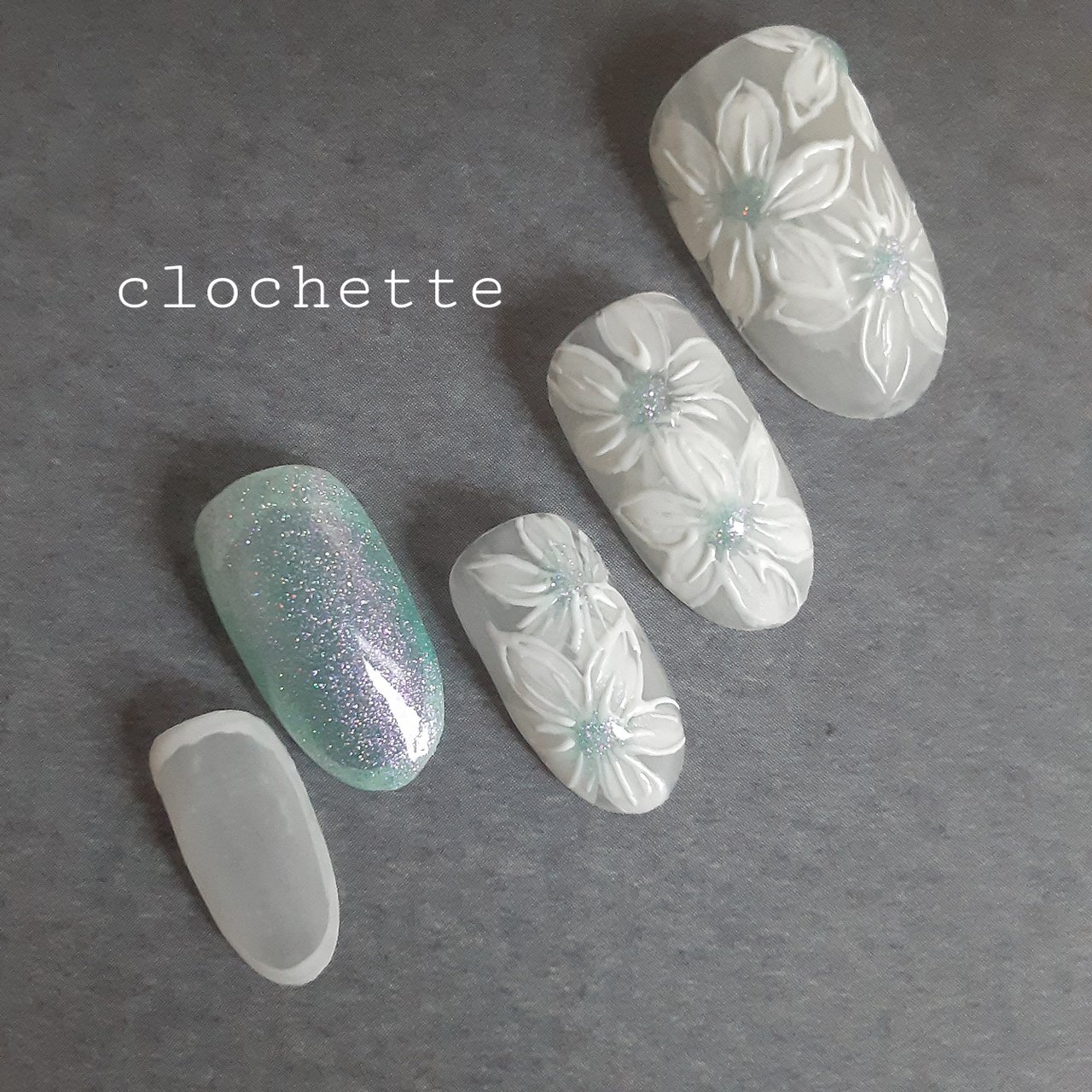 夏 リゾート ハンド ワンカラー シースルー Clochette クロシェット のネイルデザイン No ネイルブック