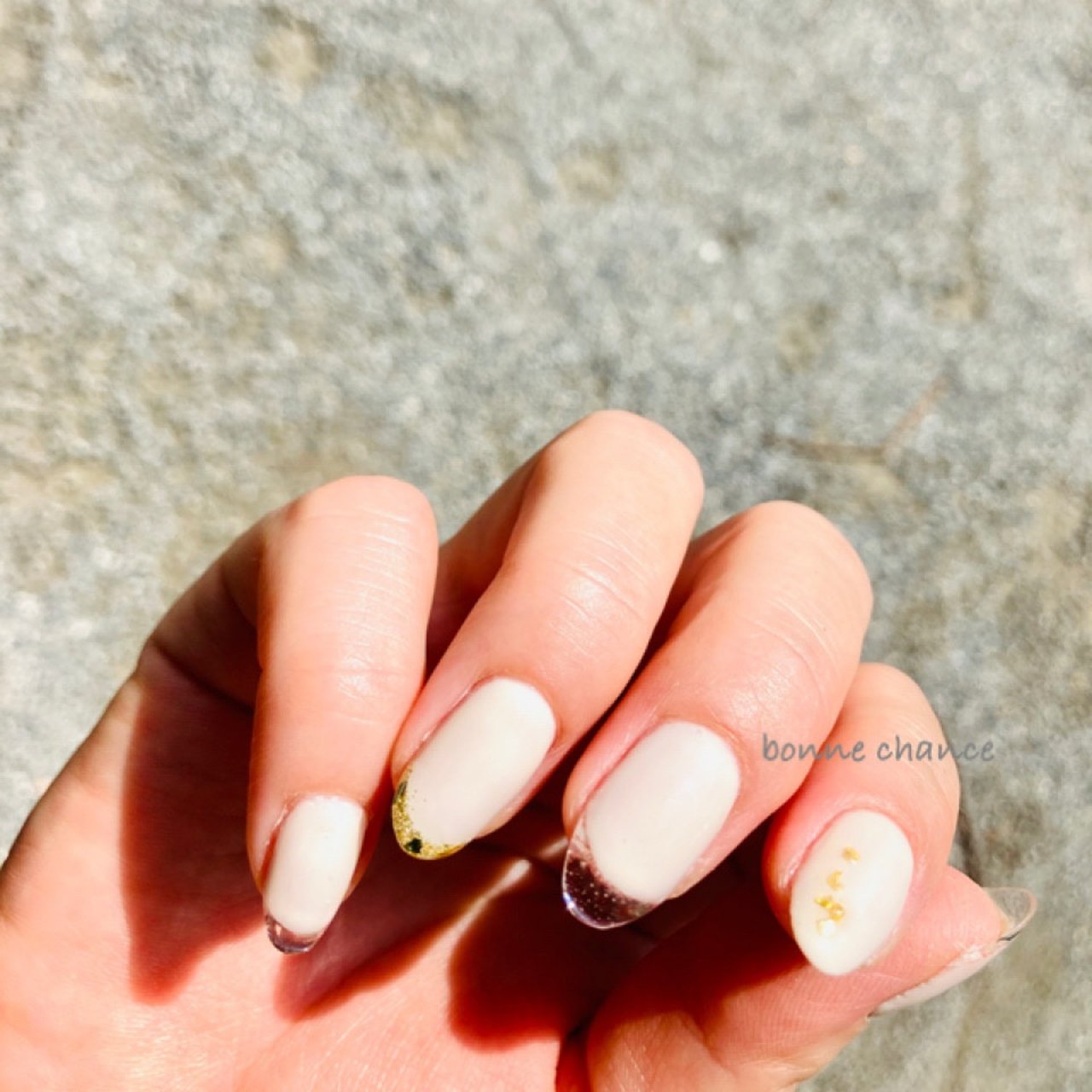 夏 秋 オフィス シンプル フレンチ Nail Salon Bonne Chanceのネイルデザイン No ネイルブック