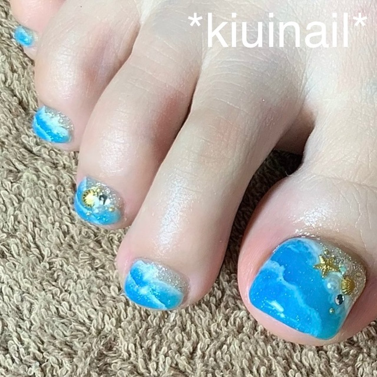 夏 海 フット 水色 ブルー Kiuinailのネイルデザイン No ネイルブック