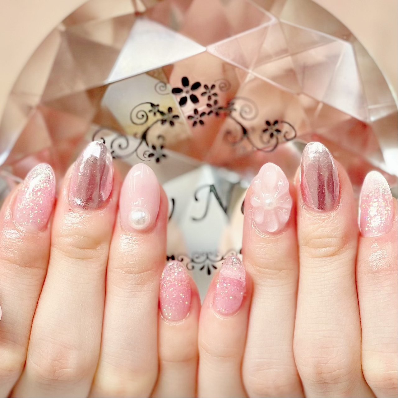 オールシーズン ハンド シンプル ワンカラー フラワー My Nailのネイルデザイン No ネイルブック