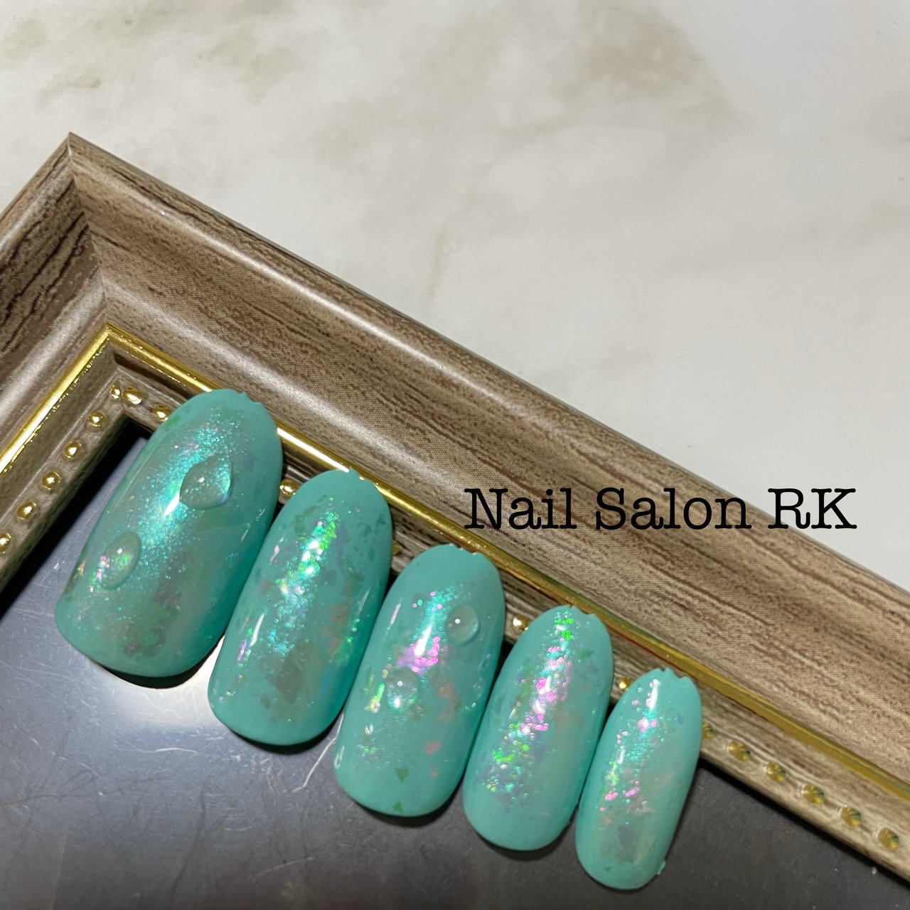 夏 ハンド グリーン ターコイズ 水色 Nail Salon Rk 栃木県佐野市のネイルデザイン No ネイルブック