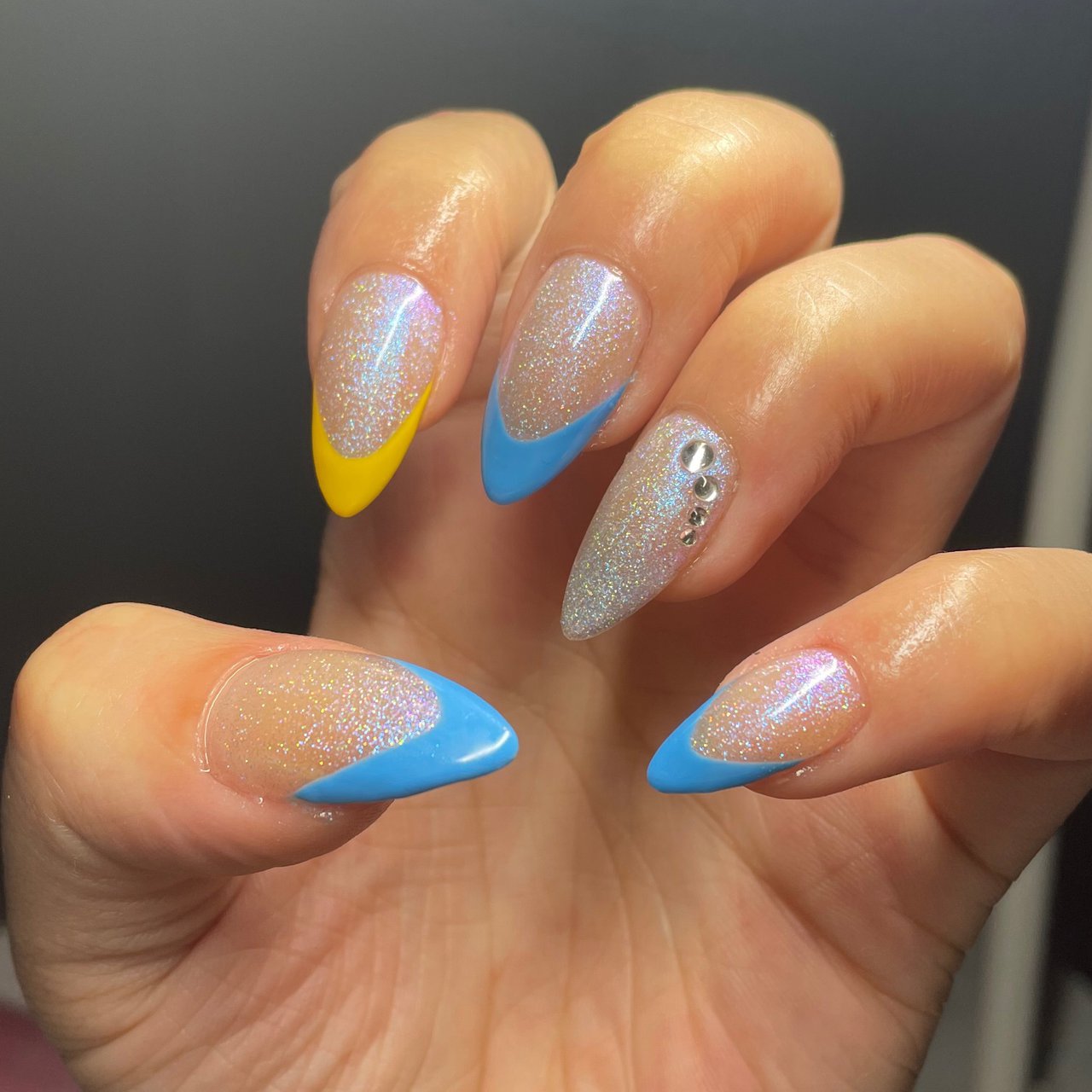 夏 ハンド フレンチ ユニコーン ロング ゆきののネイルデザイン No ネイルブック