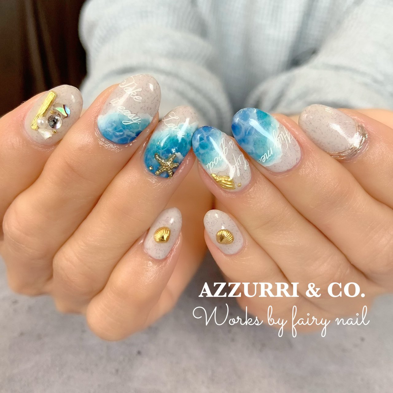 夏 海 リゾート ハンド マリン Fairy Nailのネイルデザイン No ネイルブック