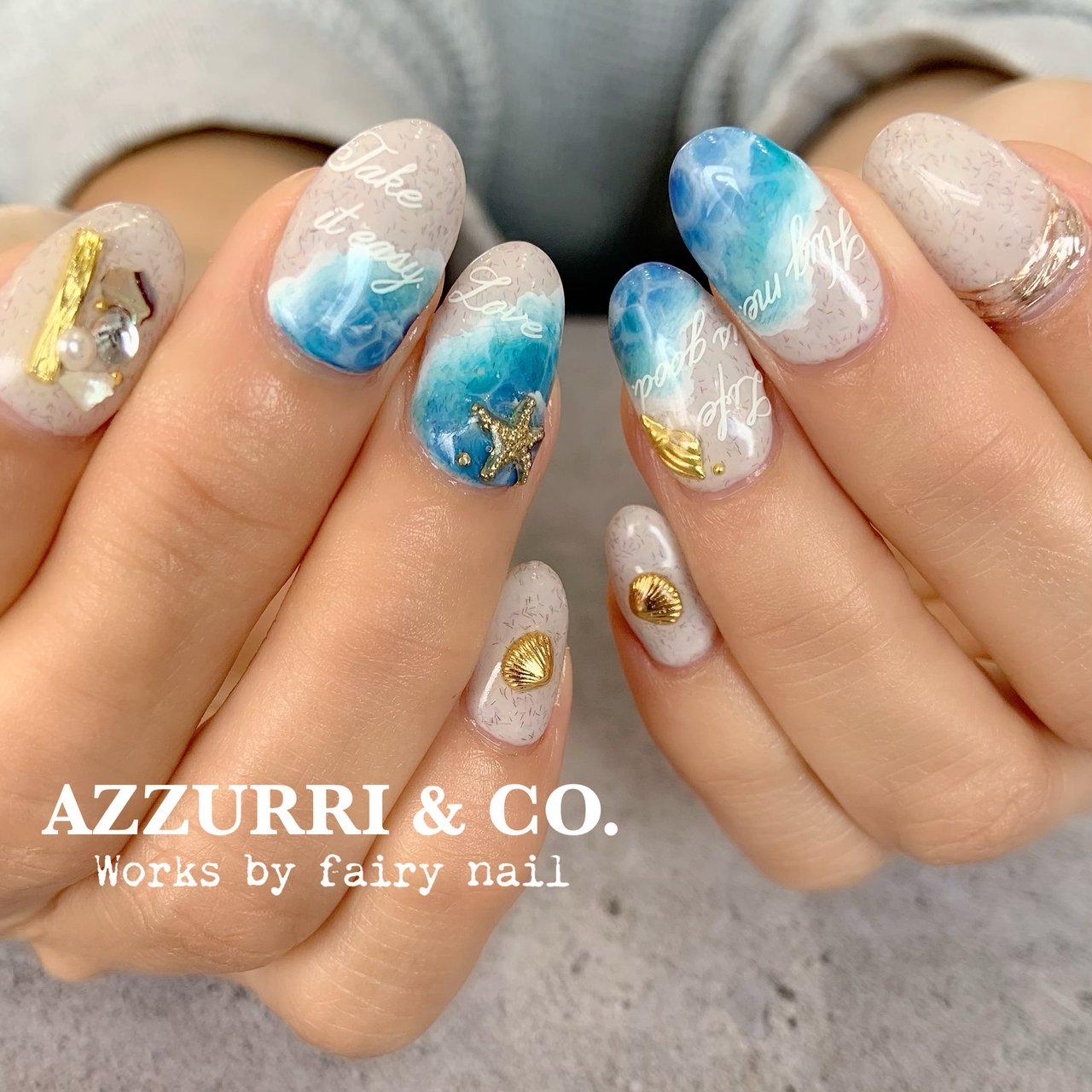 夏 海 リゾート ハンド マリン Fairy Nailのネイルデザイン No ネイルブック