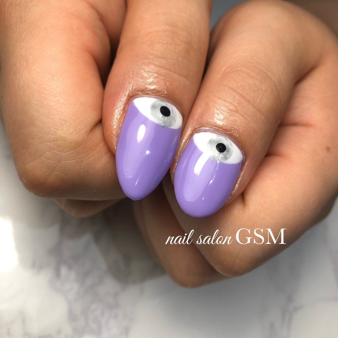 オールシーズン ハンド ミディアム パープル ブラック Nail Salon Gsmのネイルデザイン No ネイルブック