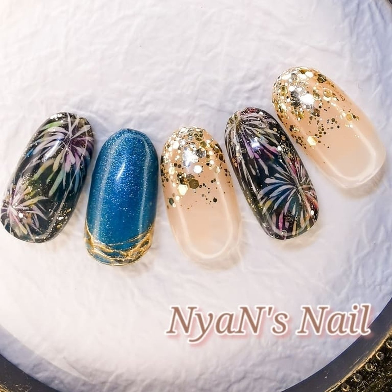 夏 リゾート 浴衣 デート ハンド Nyan S Nailのネイルデザイン No ネイルブック