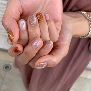 茶色ネイルのネイルデザイン ネイルブック